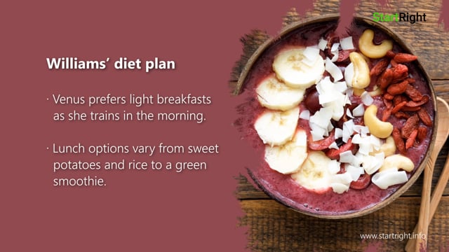 Venus Williams’ love for Plant-Based Diet